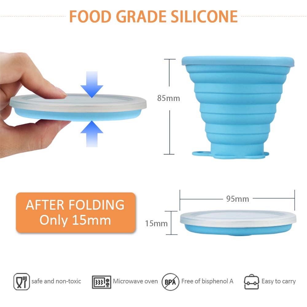 Vaso de silicona plegable con tapa ultra delgado – MEIKO
