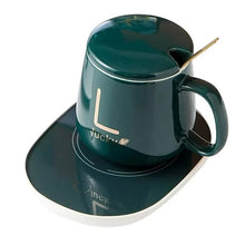 Cargar imagen en el visor de la galería, Taza Mug Cerámico con Base eléctrica Calentadora y Cuchara