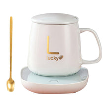 Cargar imagen en el visor de la galería, Taza Mug Cerámico con Base eléctrica Calentadora y Cuchara