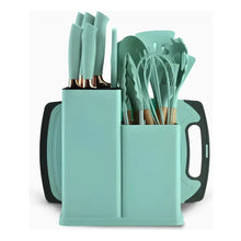 Cargar imagen en el visor de la galería, Set completo de 18 Utensilios y cuchillos de Cocina de Silicona antiadherentes