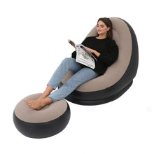 Cargar imagen en el visor de la galería, Sillón inflable portátil para adultos con reposa pies comodidad