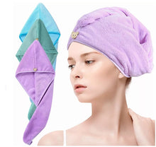 Cargar imagen en el visor de la galería, Toalla turbante de microfibra para el cabello secado rápido