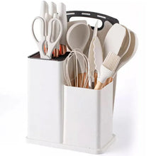 Cargar imagen en el visor de la galería, Set completo de 18 Utensilios y cuchillos de Cocina de Silicona antiadherentes