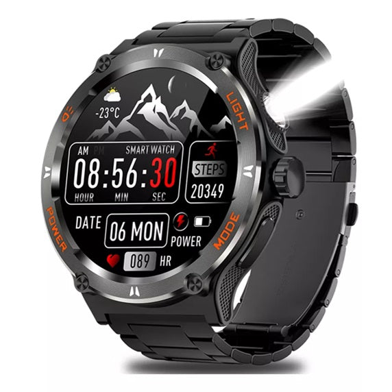 Reloj Inteligente Smartwatch 3ATM sumergible con Linterna y brújula