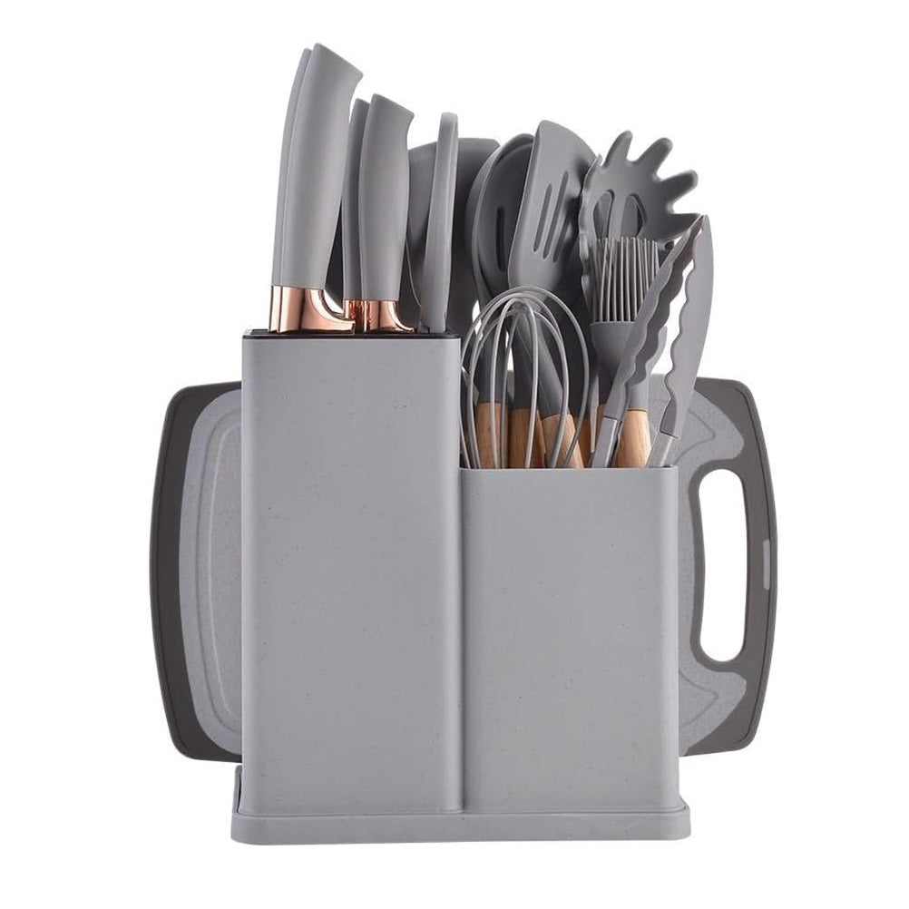 Set completo de 18 Utensilios y cuchillos de Cocina de Silicona antiadherentes