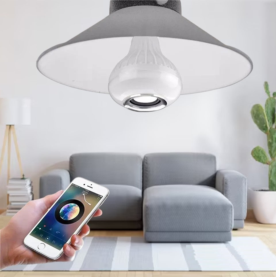 Bombillo parlante bluetooth luces multicolor con control