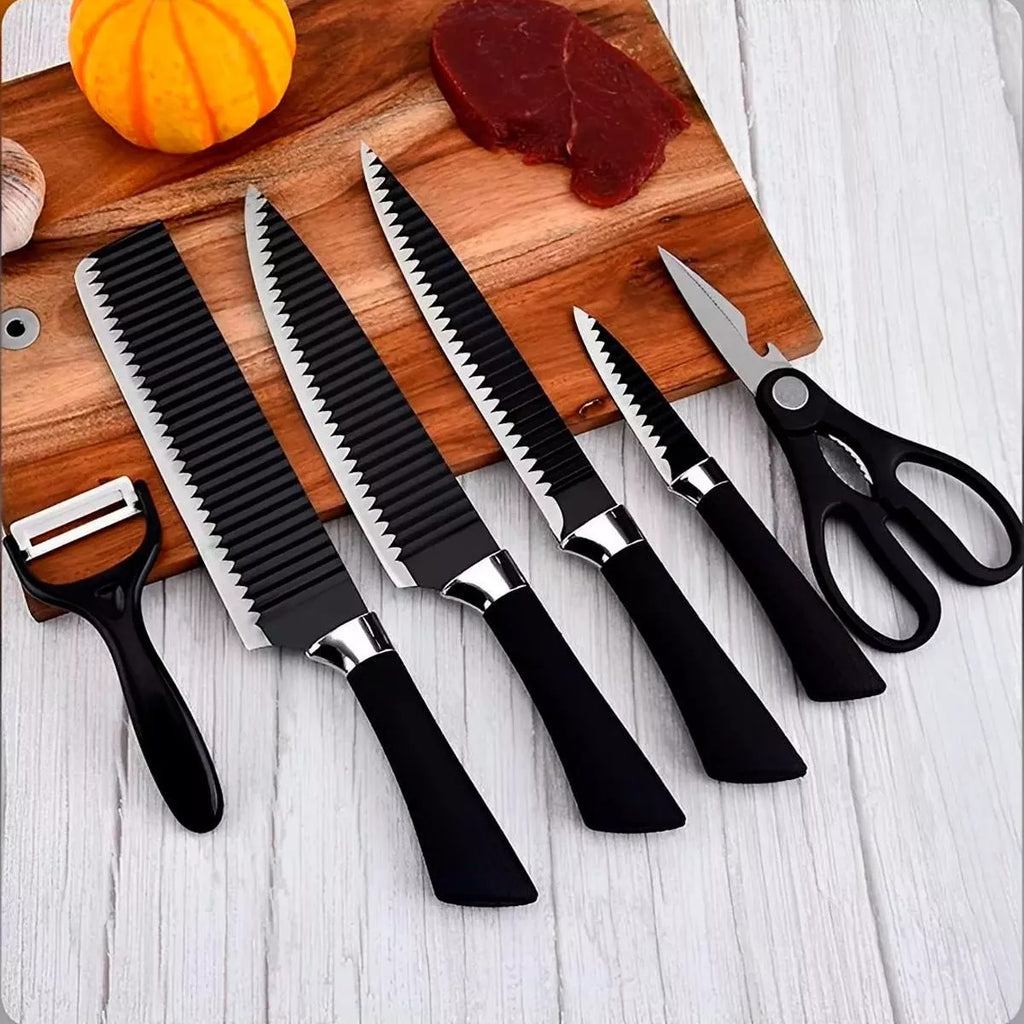 Set de cuchillos de cocina 6 piezas ergonómicos profesionales