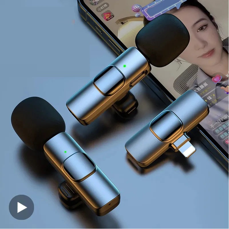 Micrófonos dobles inalámbricos de solapa para celular K9