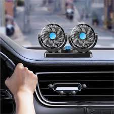 Ventilador doble para carro autos interior giratorio 360° potente