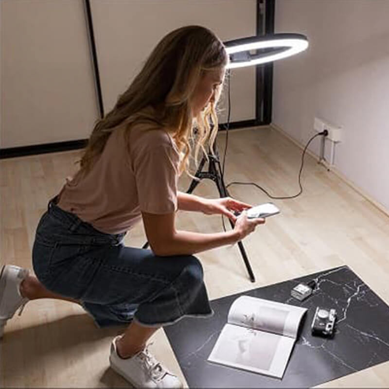 Aro de luz LED grande 33 cm con trípode 2mts y soporte para celular