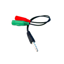 Cargar imagen en el visor de la galería, Convertidor audio micrófono 2 a 1 jack hembra a jack macho 3.5mm