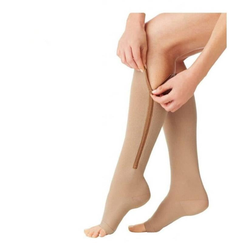 Medias de compresión calcetines anti-varices con cierre