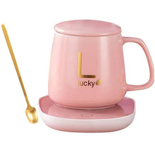 Cargar imagen en el visor de la galería, Taza Mug Cerámico con Base eléctrica Calentadora y Cuchara