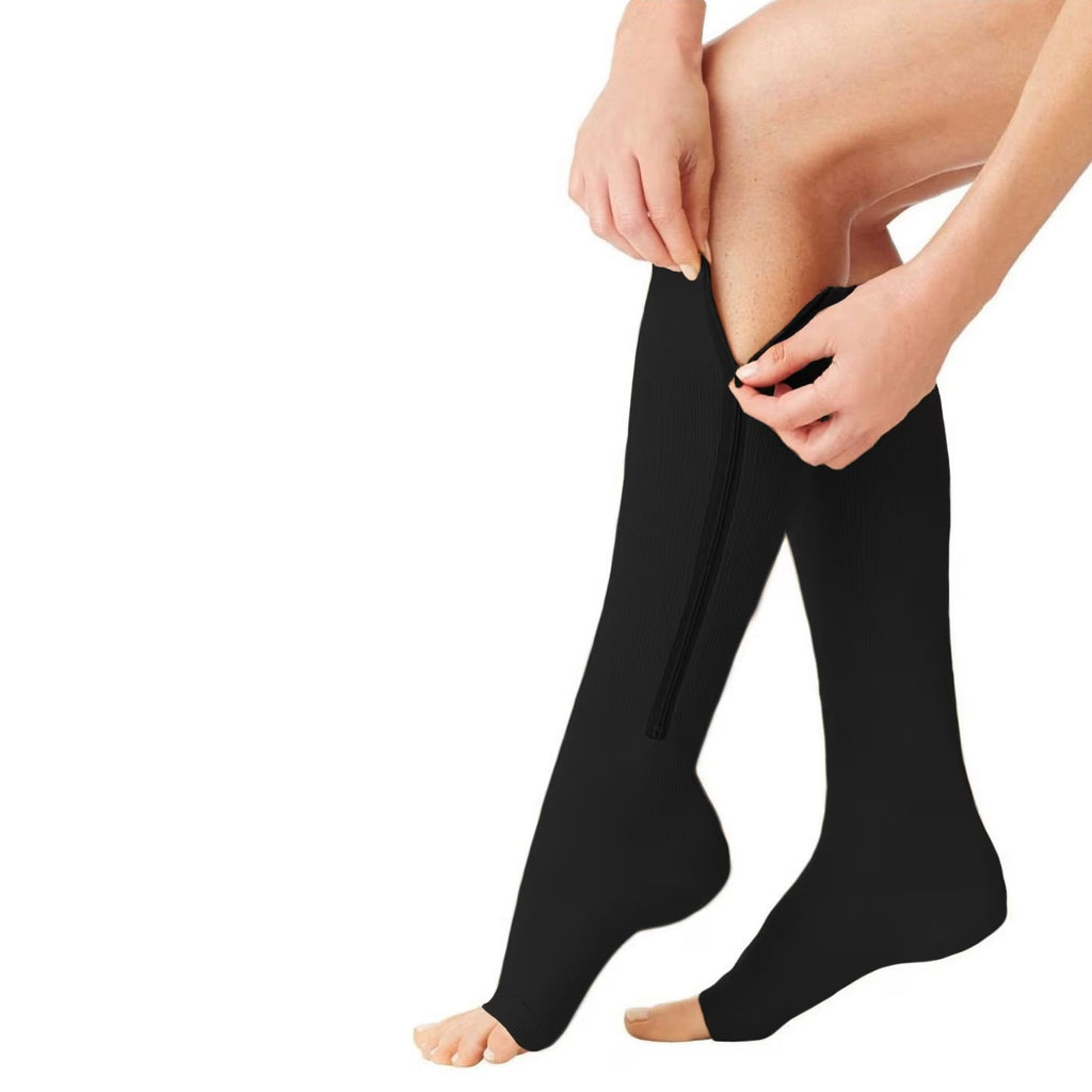 Medias de compresión calcetines anti-varices con cierre
