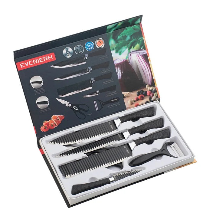 Set de cuchillos de cocina 6 piezas ergonómicos profesionales