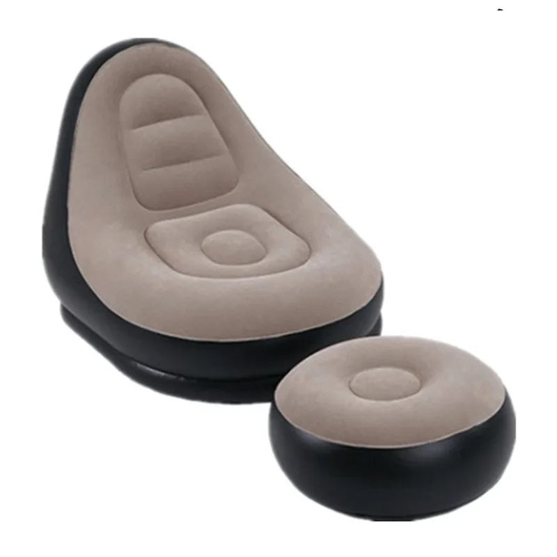 Sillón inflable portátil para adultos con reposa pies comodidad