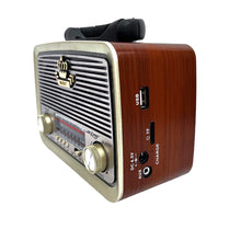 Cargar imagen en el visor de la galería, Parlante radio vintage con bluetooth USB emisora recargable JX203