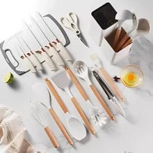 Cargar imagen en el visor de la galería, Set completo de 18 Utensilios y cuchillos de Cocina de Silicona antiadherentes