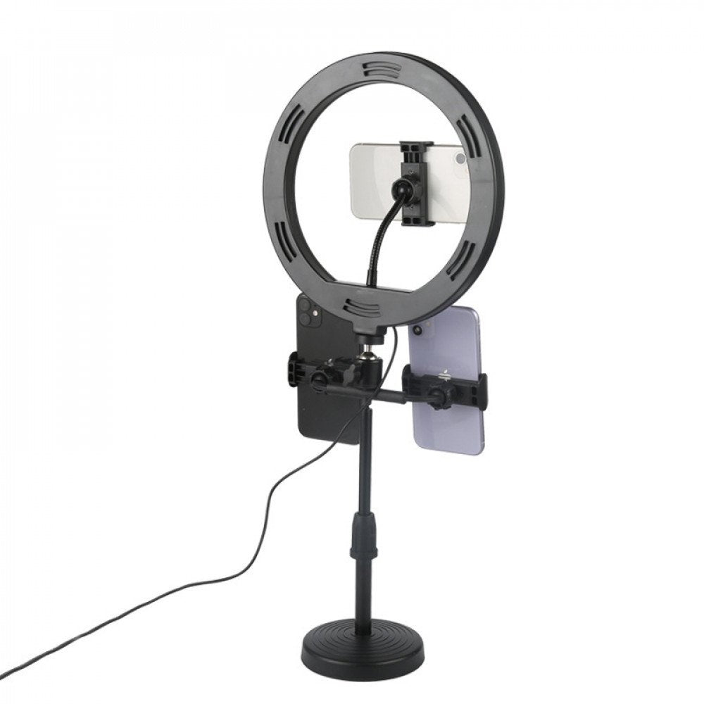 Aro de luz LED de 26 cm con trípode y soporte para celular – MEIKO