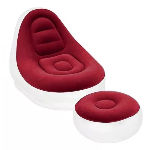 Sillón inflable portátil para adultos con reposa pies comodidad